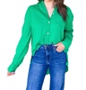 gauze boyfriend shirt in green