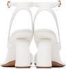 White Leather Heeled Sandals