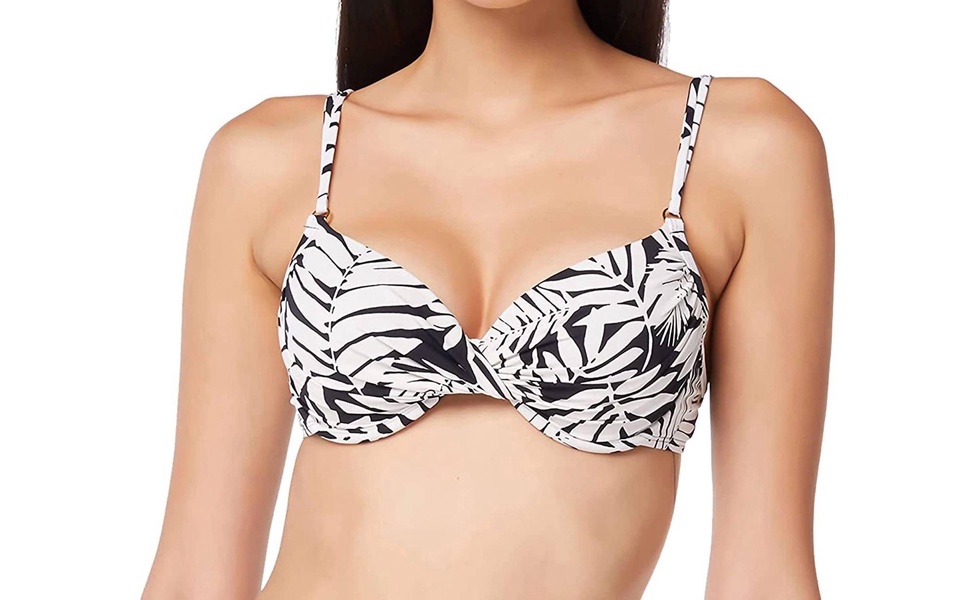 urban oasis over the shoulder bikini top in black