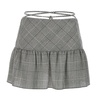 Alessandra Rich Check-Pattern Lace-Up Mini Skirt