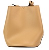 Burberry Lorne Small Camel Haymarket Check Pebble Leather Bucket Handbag Purse