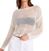 relaxed drop shoulder sweater in off white