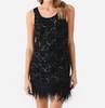 misha combo knit mini dress in black