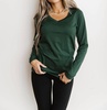 lulu long sleeve v-neck top in green