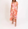 biscayne dress in coral multi