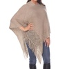 sansa gold knit fringe poncho in beige