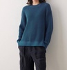 core spun cotton ribbed crewneck top in gem blue