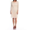 scoop neck lace dress in ecru