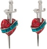 Silver Heart & Sword Earrings