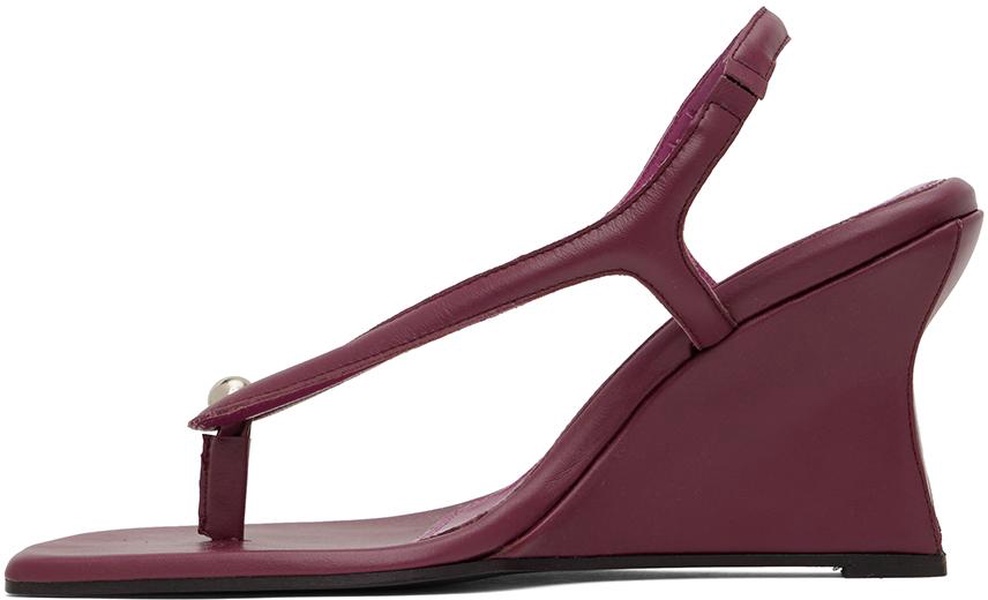 Burgundy Valentina Wedge Heeled Sandals