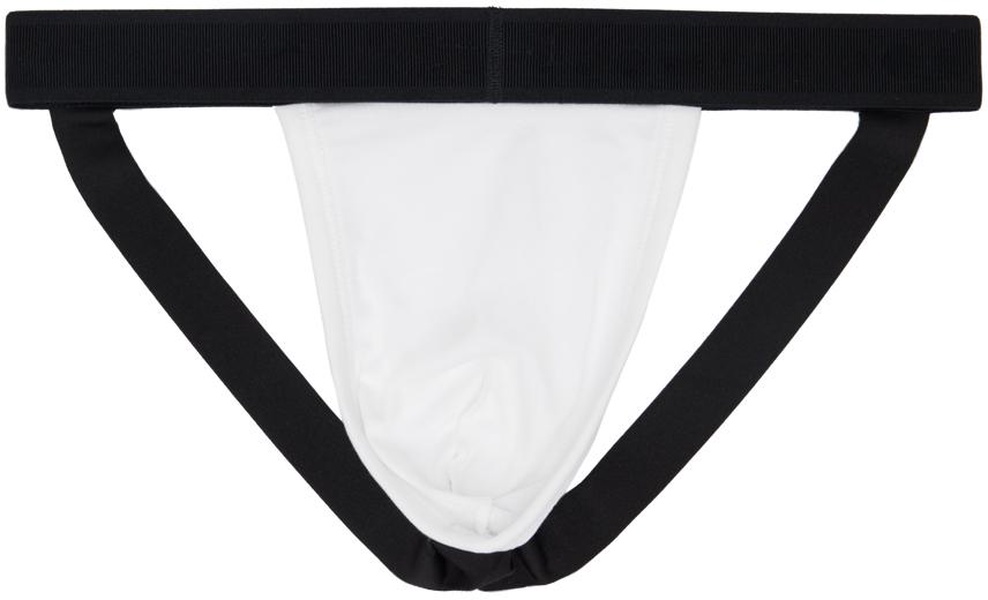 White Jacquard Logo Jock Strap