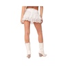 Women's Ruffle Sheer Lace Low Rise Mini Skirt