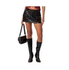 Women's Faux leather cargo mini skirt