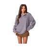 Women's Stripey Oversized Collared Shirt