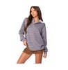 Women's Stripey Oversized Collared Shirt