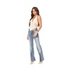 Women's Frayed Seam washed flare jeans