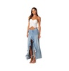 Women's Valencia Ruffle Slitted Denim Maxi Skirt