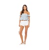 Women's Lacey ruffle trim fold over shorts