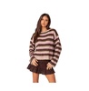 Women's Oversized fuzzy striped sweater