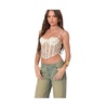 Women's Embroidered sheer lace corset