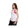 Bench Jaxx womens racerback tank top white with pink logo