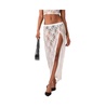 Women's Lace Low Rise High Slit Maxi Skirt