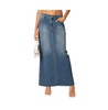 Elowyn slitted denim maxi skirt