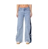 Women's Contrast Split Washed Jeans