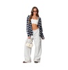 Women's Plaid Hooded Button Up Shirt