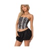 Women's Snakeskin Strapless Mesh Corset