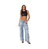 Women's Porsha open back faux leather crop top