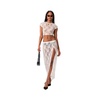 Women's Lace Low Rise High Slit Maxi Skirt