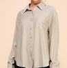 textured woven sage button up