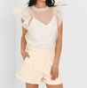 corina organza ruffle top in ivory