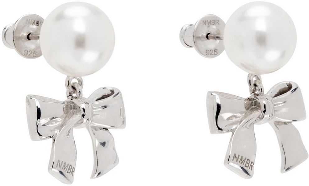 Silver & White #9118 Earrings