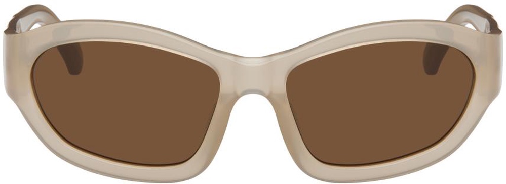 Beige Linda Farrow Edition Goggle Sunglasses