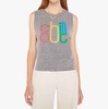 strong and silent type muscle tee in chill out