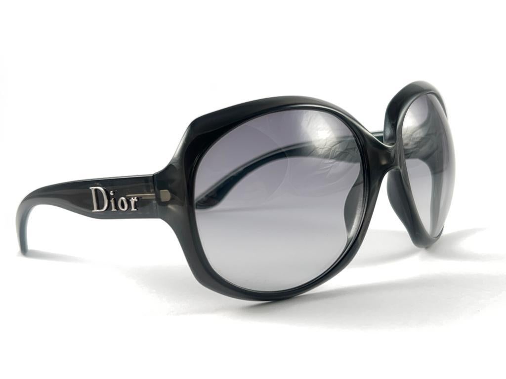 Vintage Christian Dior " GLOSSY " Dark Grey  Oversized Sunglasses 2000's Italy