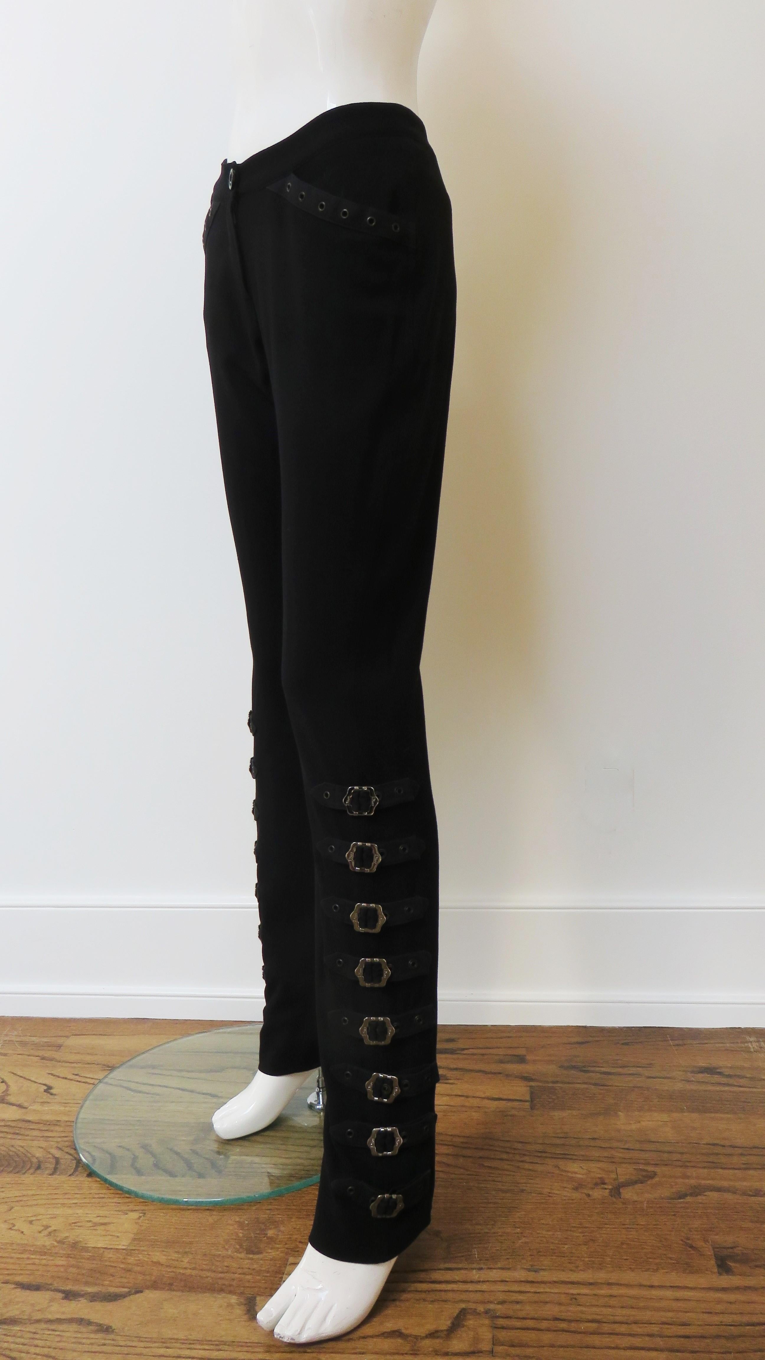 Christian Dior by John Galliano Iconic Buckle Leg Pants