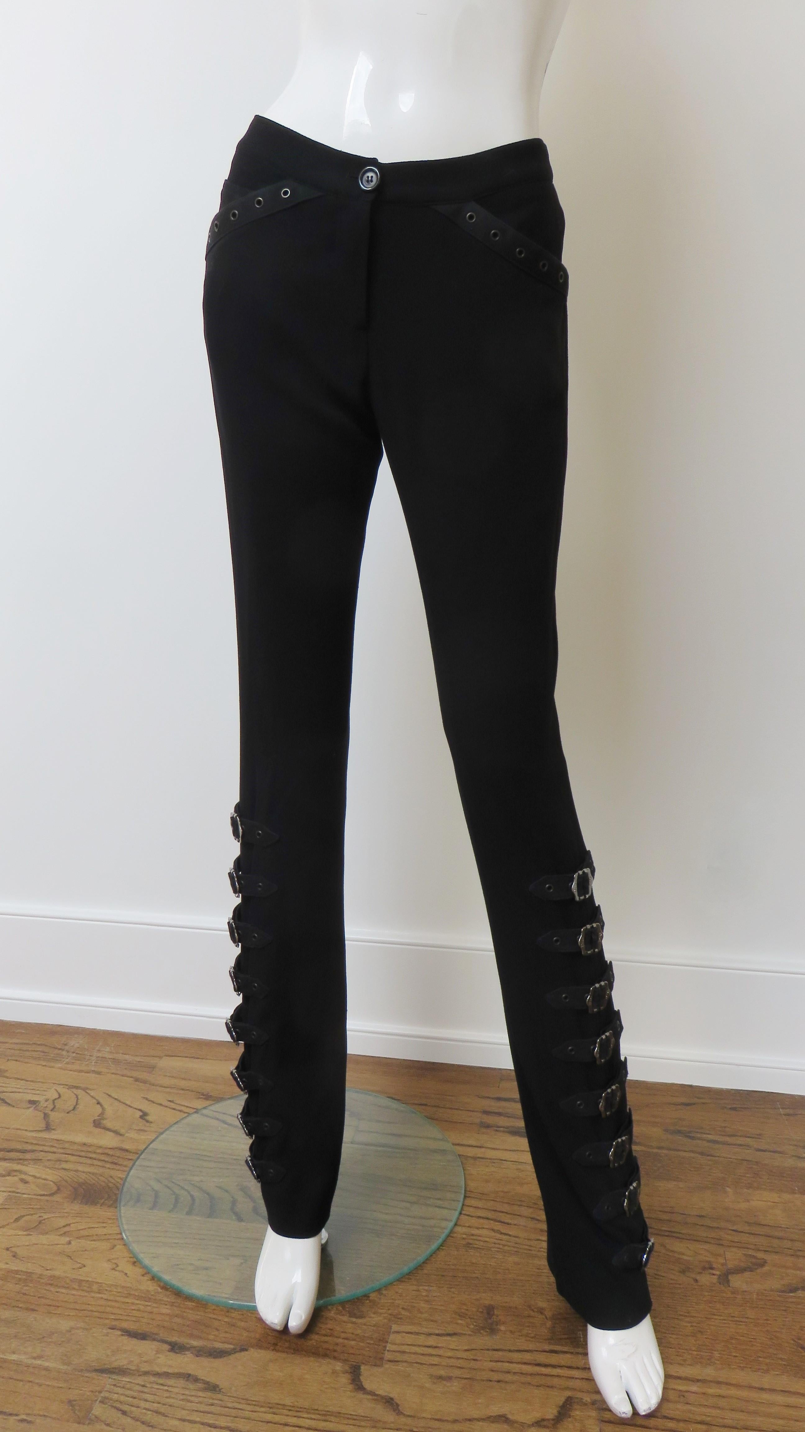 Christian Dior by John Galliano Iconic Buckle Leg Pants