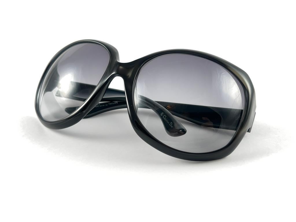 Vintage Christian Dior " GLOSSY " Dark Grey  Oversized Sunglasses 2000's Italy