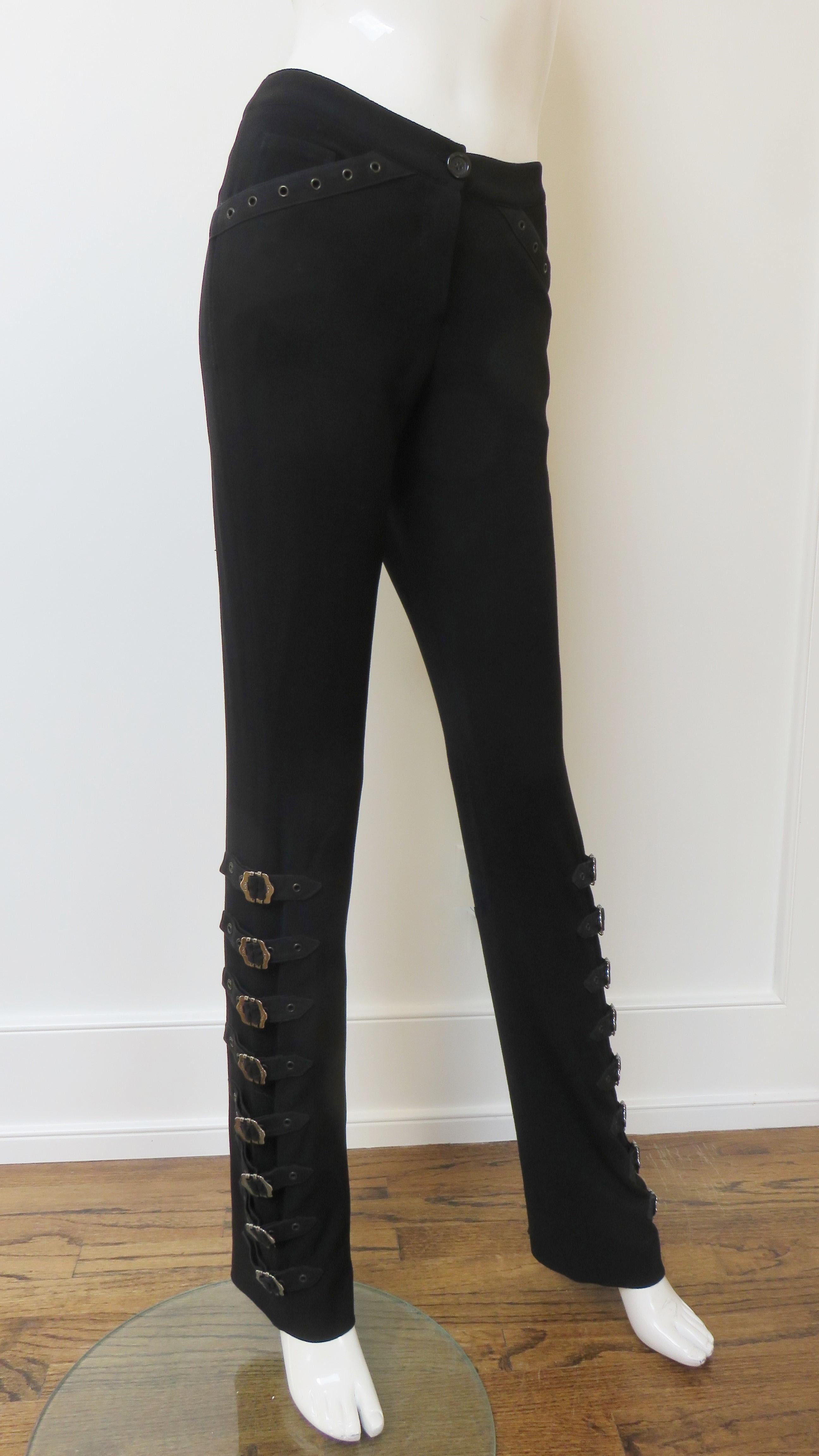 Christian Dior by John Galliano Iconic Buckle Leg Pants