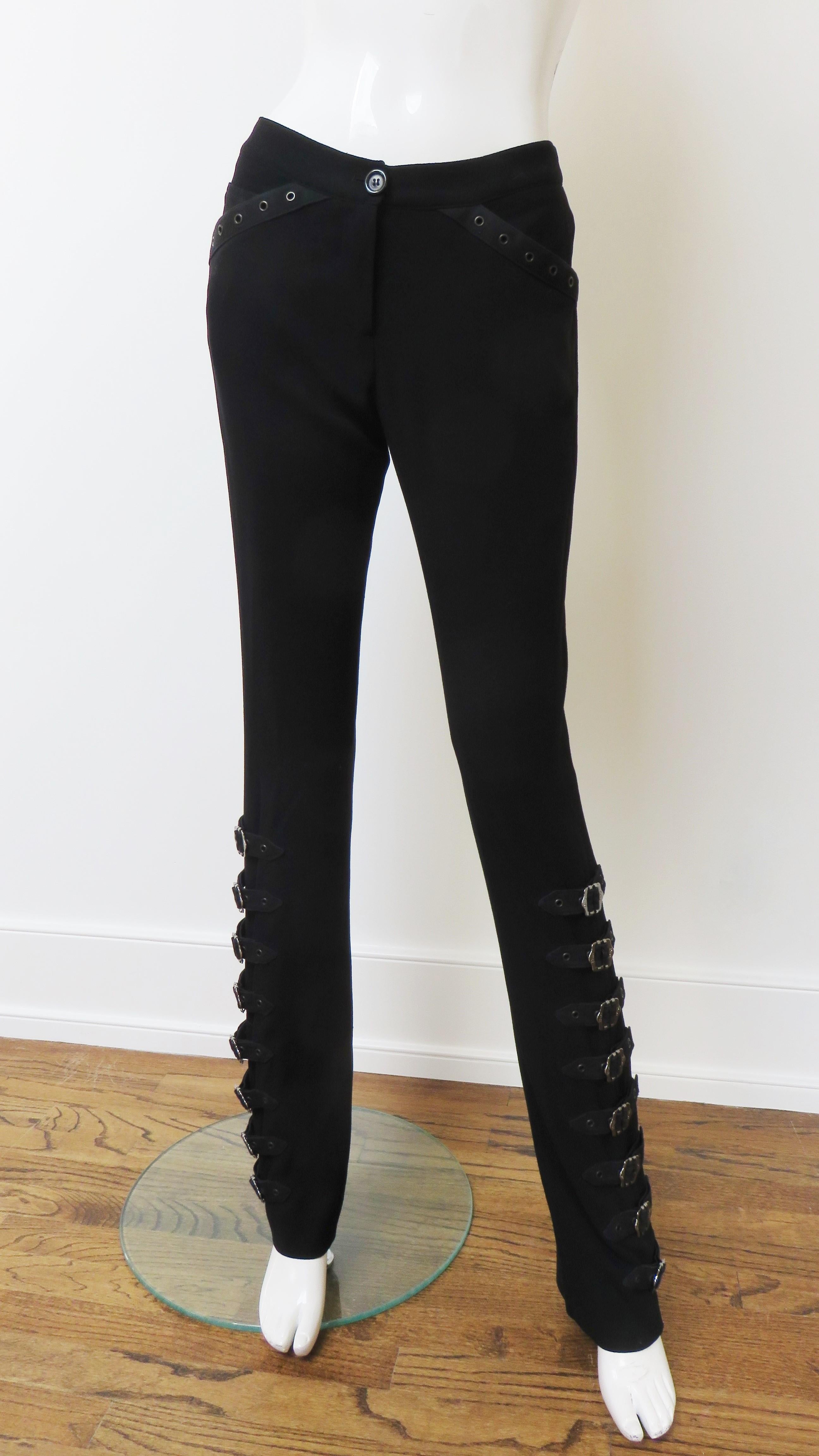 Christian Dior by John Galliano Iconic Buckle Leg Pants