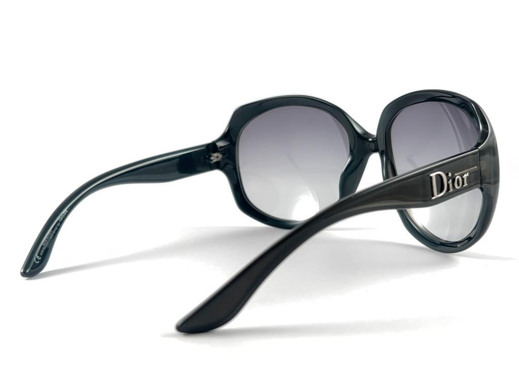 Vintage Christian Dior " GLOSSY " Dark Grey  Oversized Sunglasses 2000's Italy