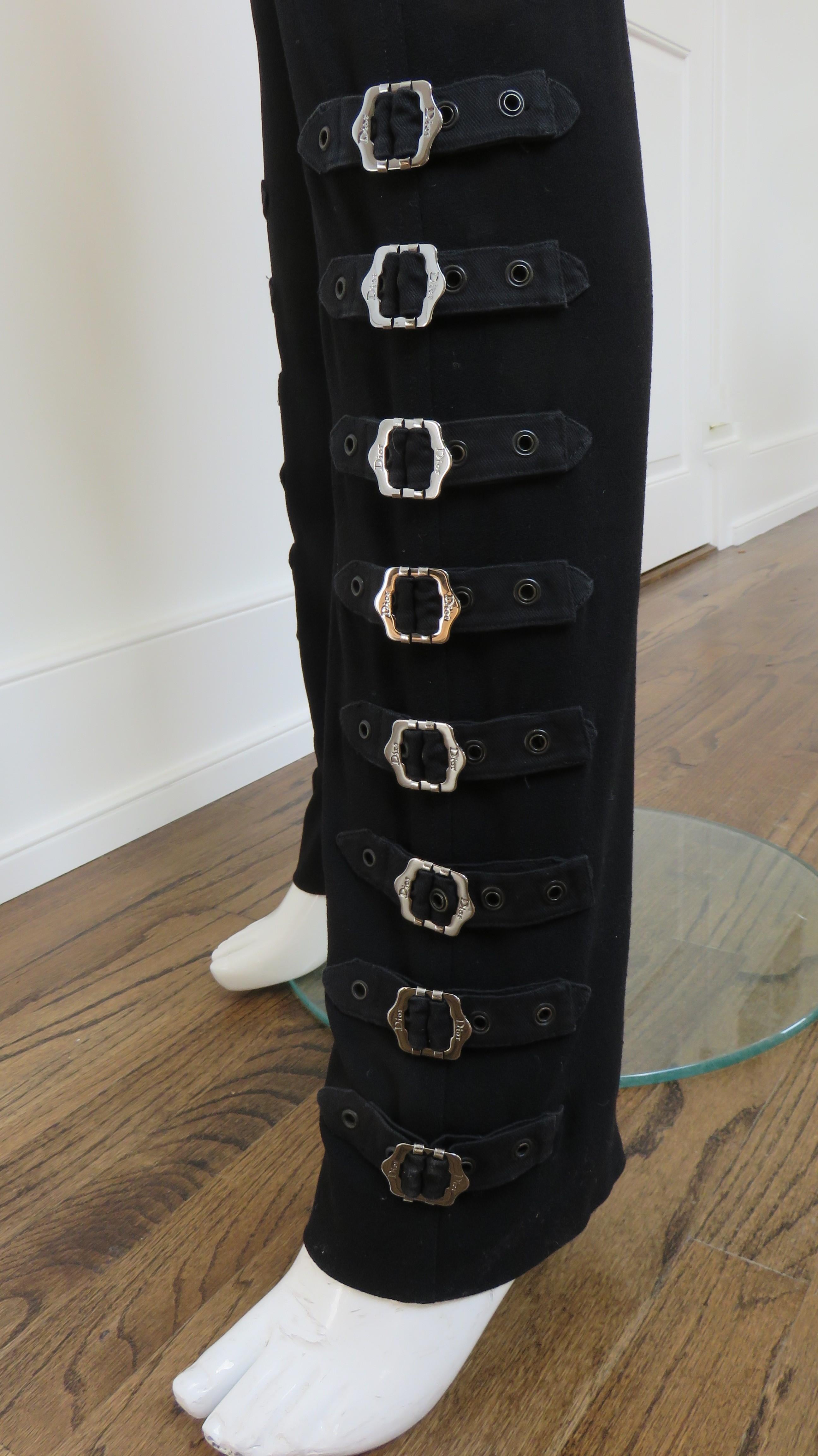 Christian Dior by John Galliano Iconic Buckle Leg Pants