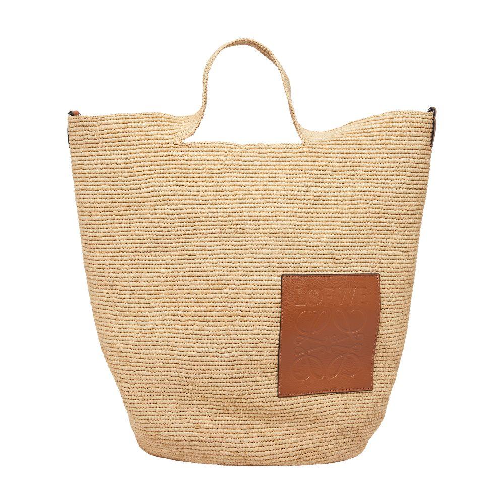 Large raffia basket Slit