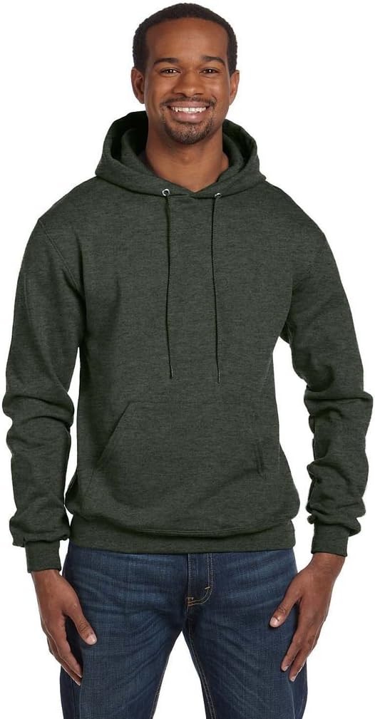 Champion Adult Double Dry Eco Hooded Pullover Fleece, Dark Green