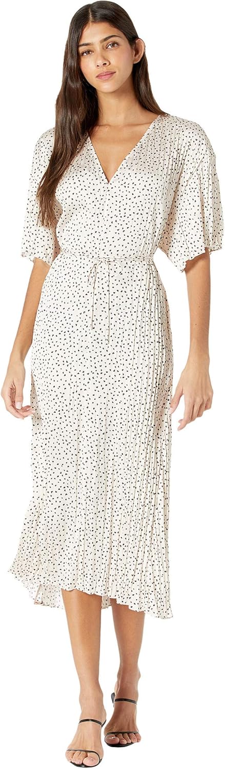 Vince Women's Stone Dot Short Sleeve V-Neck Dress