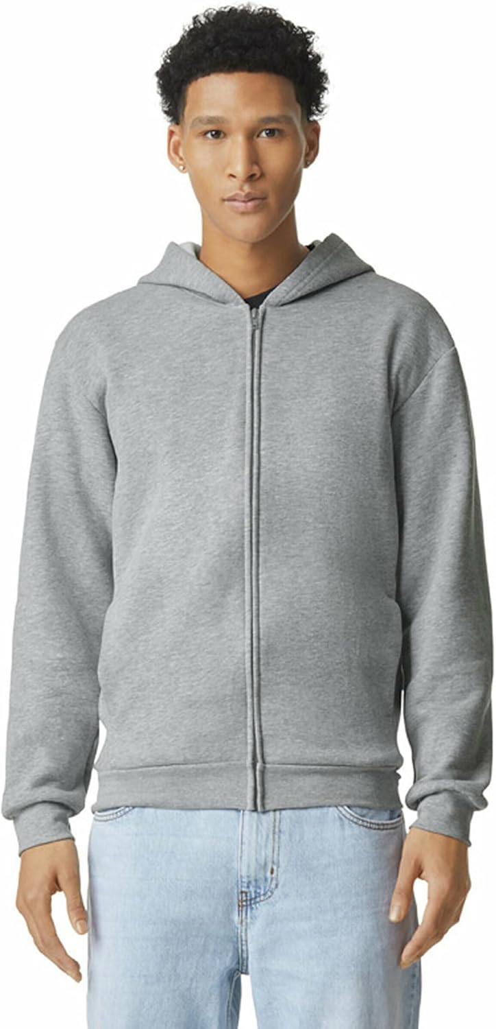 American Apparel Unisex ReFlex Fleece Full Zip Hoodie Sweatshirt, Style GRF497AA