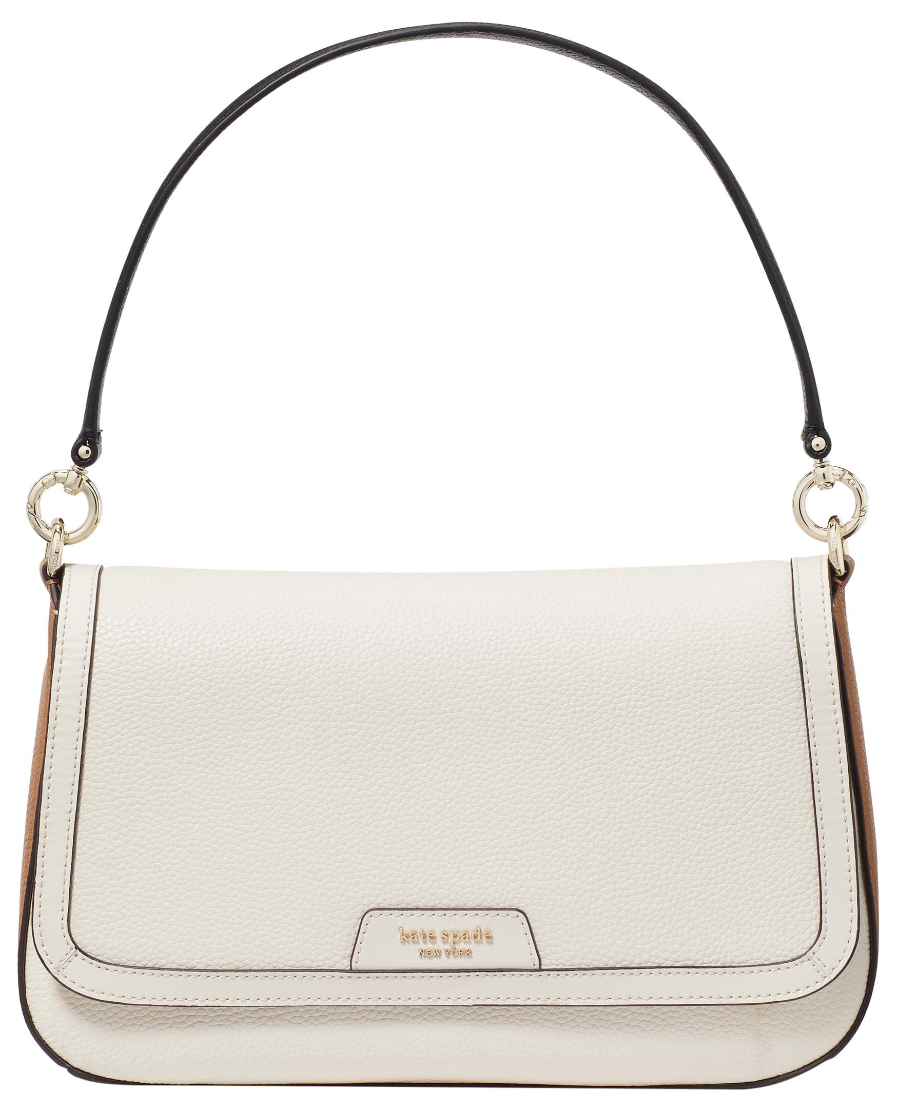 Hudson Colorblocked Pebbled Leather Flap Small Shoulder Bag